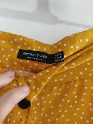 Falda amarillo mostaza lunares