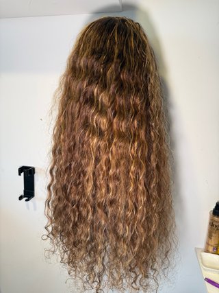 Peluca Cabello Humano Natural 100% ondulado/rizada