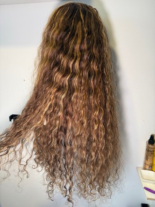Peluca Cabello Humano Natural 100% ondulado/rizada