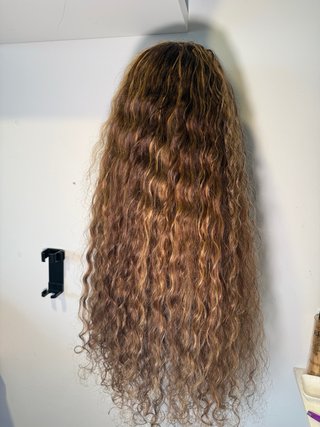 Peluca Cabello Humano Natural 100% ondulado/rizada