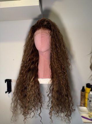 Peluca Cabello Humano Natural 100% ondulado/rizada