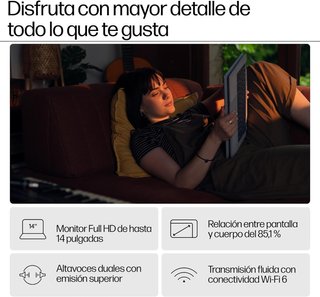 HP portátil 14 pulgadas táctil intel