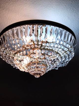 Lámpara de techo de cristal y metal