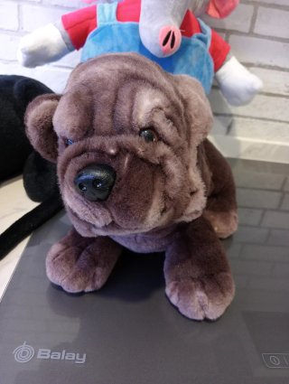Lote de peluches: pantera, perro y elefante
