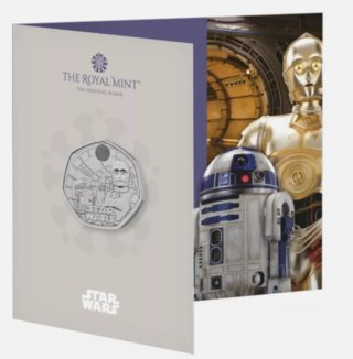 UK 2023 moneda 50p Star Wars R2-D2 y C-3PO