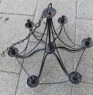 Lámpara de Araña  metal negra. 65 alt - 55 Anch