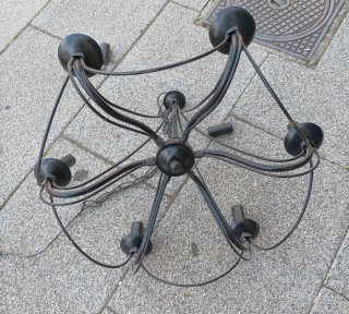 Lámpara de Araña  metal negra. 65 alt - 55 Anch