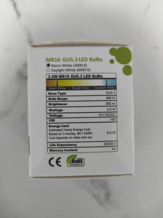 Pack 5 Luces LED 3.5W Blanco Cálido
