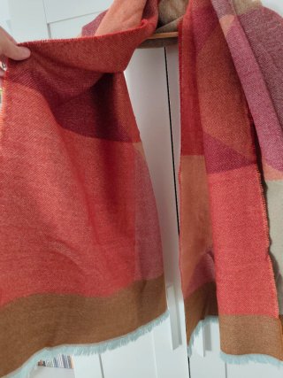 Bufanda estola cuadros reversible mujer