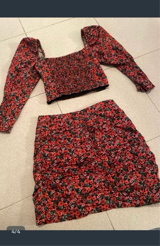 Conjunto Top y Falda Estampado Floral