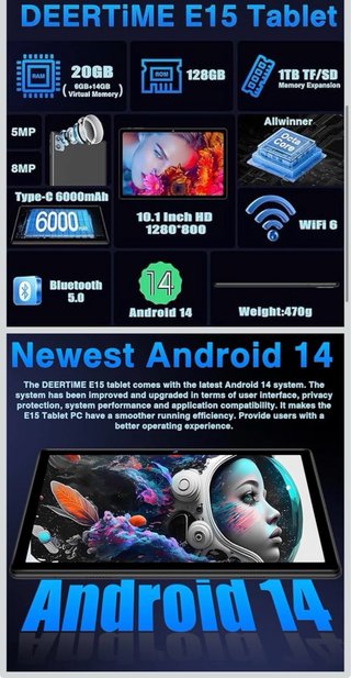 Tablet DEERTIME E15 Negra