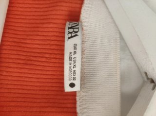 Camiseta Zara canalé naranja Talla XL