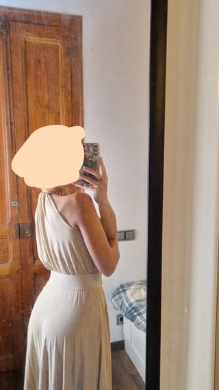 Vestido Guess Beige/Dorado Largo