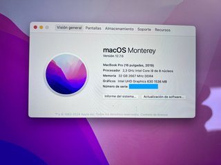 MacBook Pro 16 i9 2.3GHz 1TB 32GB Gris 2019