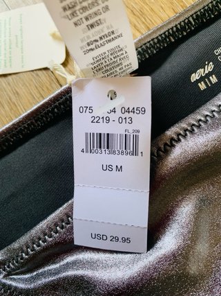 Bikini Nuevo Aerie Plateado Talla M
