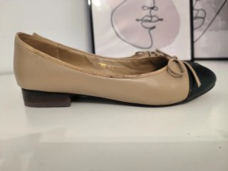 Bailarinas Chanel Clásicas Beige y Negro