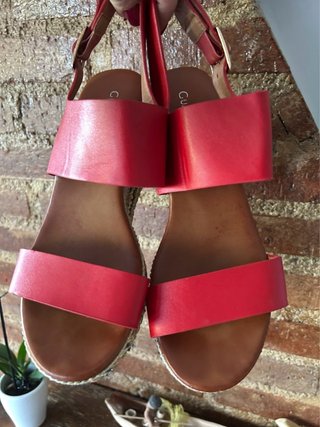 Sandalias cuña rojas talla 39