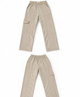 Pantalones anchos Pull&Bear unisex beige