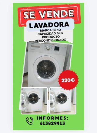 Lavadora Beko 6kg Reacondicionada