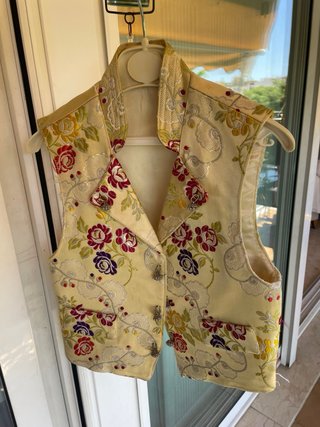Chaleco Fallero Niño Amarillo Flores