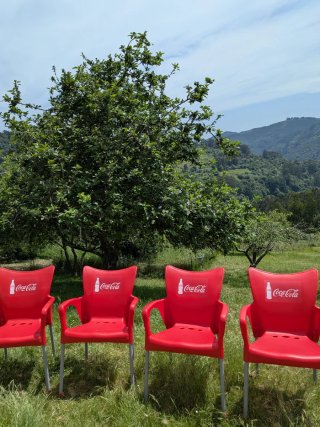 5 Sillas de jardín Coca-Cola Rojas