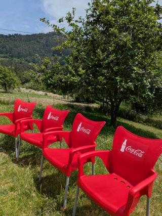 5 Sillas de jardín Coca-Cola Rojas