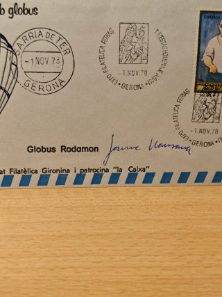 Sobre Filatélico Primer vol amb globus 1978