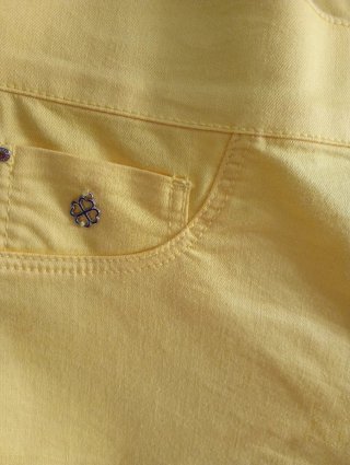 Pantalón recto amarillo talla XL