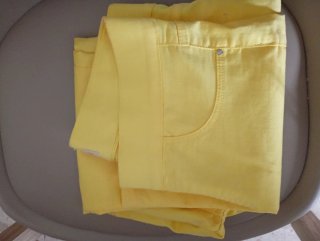 Pantalón recto amarillo talla XL