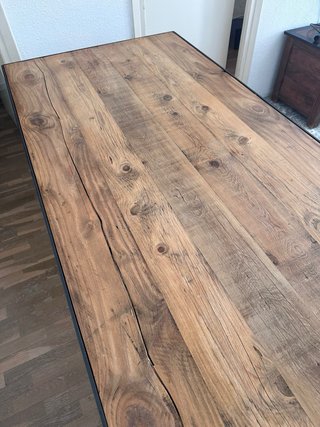 Mesa estilo industrial madera natural