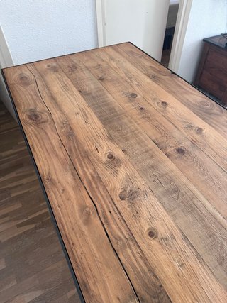 Mesa estilo industrial madera natural