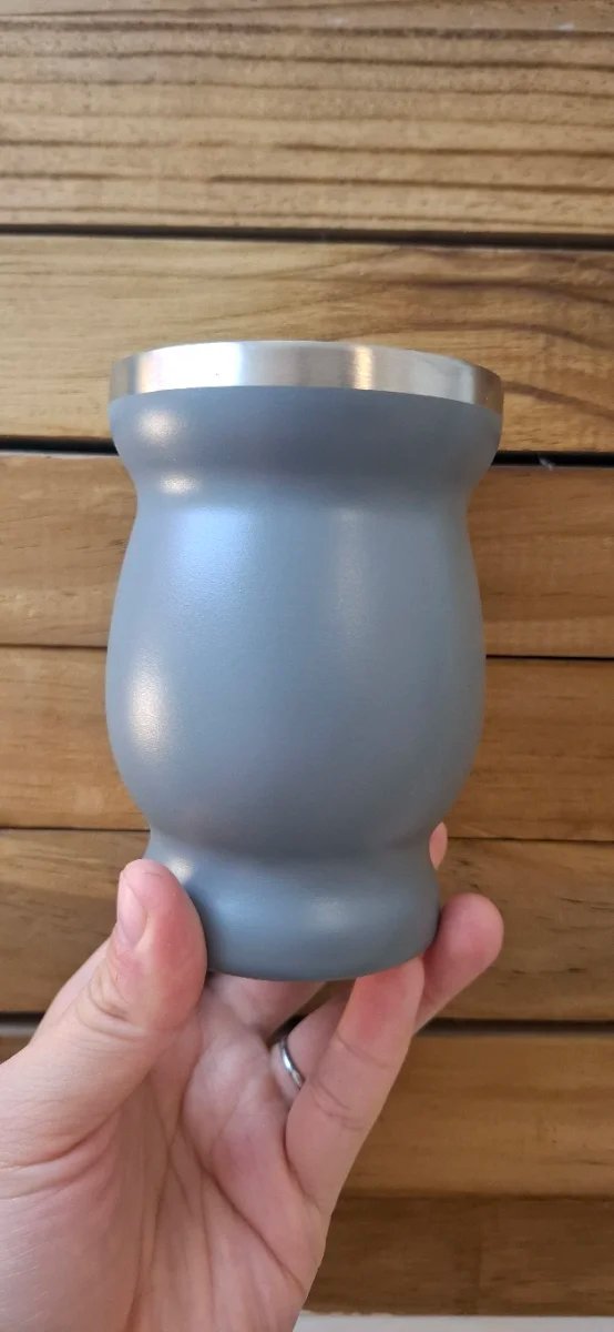 Mate de acero inoxidable con bombilla y cepillo