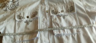 Chaqueta blanca mujer tachuelas plata