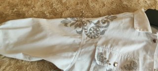 Chaqueta blanca mujer tachuelas plata