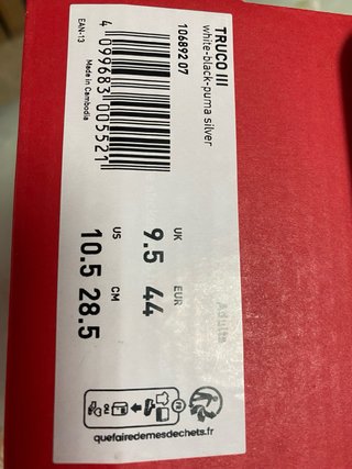 Zapatillas fútbol sala Puma blancas Talla 44