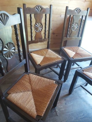 Conjunto de 6 sillas de enea