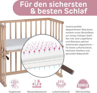 Culla ad altalena Babybay in legno naturale