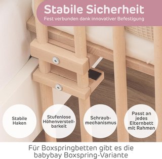 Culla ad altalena Babybay in legno naturale