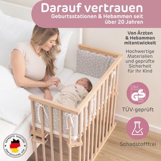 Culla ad altalena Babybay in legno naturale