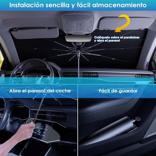 Protector solar parabrisas plegable 360° UPF 50+