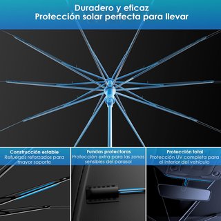 Protector solar parabrisas plegable 360° UPF 50+
