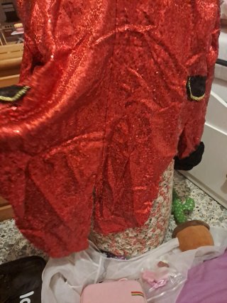 Chaqueta Disfraz Lentejuelas Roja y Negra
