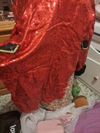 Chaqueta Disfraz Lentejuelas Roja y Negra