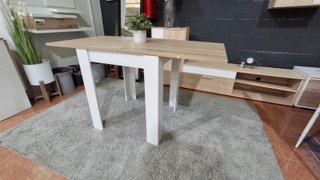 Mesa de comedor extensible de madera