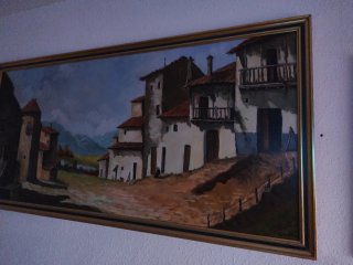 Cuadro decorativo paisaje pueblo