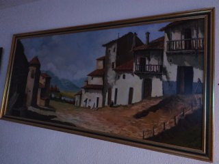Cuadro decorativo paisaje pueblo