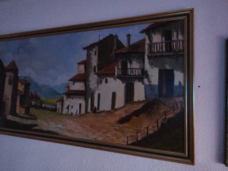 Cuadro decorativo paisaje pueblo