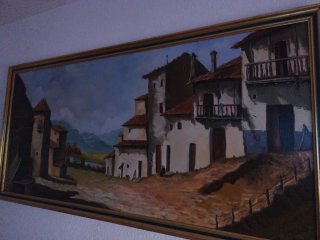 Cuadro decorativo paisaje pueblo