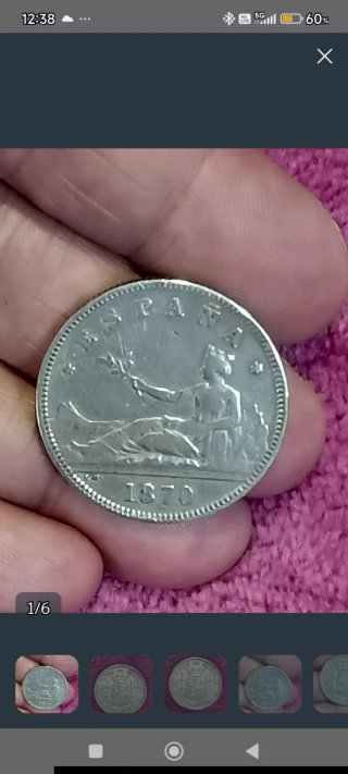 Moneda Plata República Española 1870