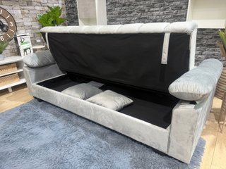 Sofá Cama Gris 3 Plazas con Arcón